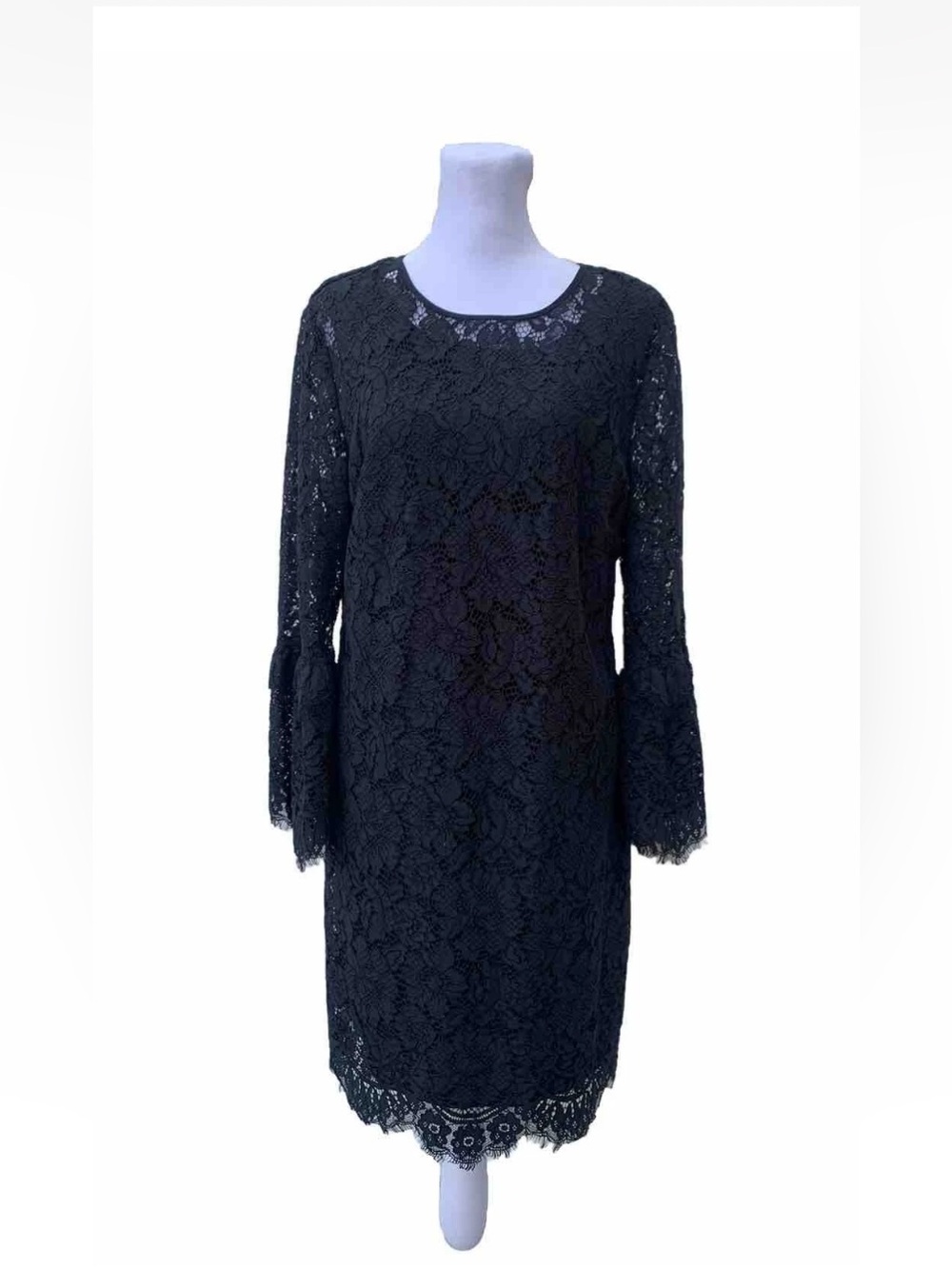 Banana Republic Women's Dress Sz 8 Black Evening Lace Long Sleeve Dress NWT